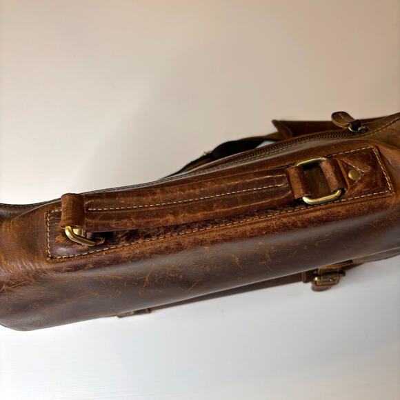 Kattee Leather Messenger Bag Briefcase Laptop Satchel Brown Distressed Vintage - Picture 5 of 11